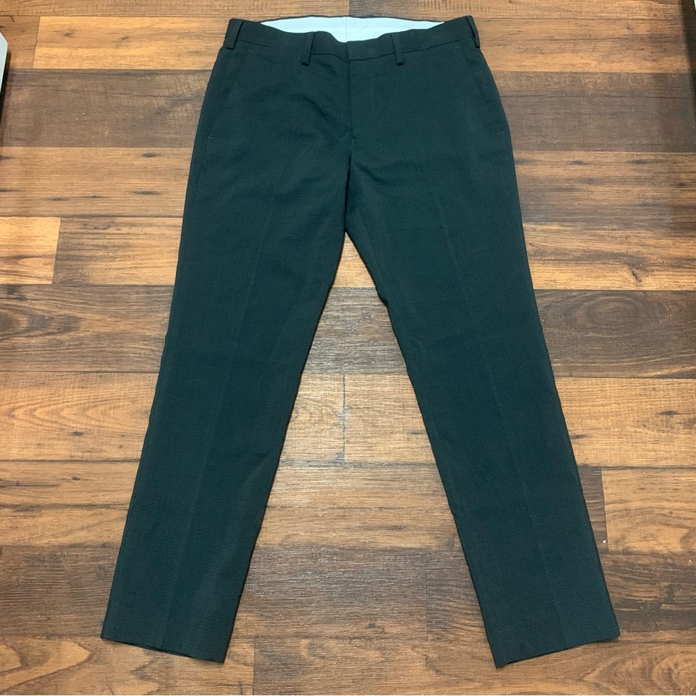 Louis Raphael Mens 34x30 Dark Gray Tailored Flat Front Dress Pants